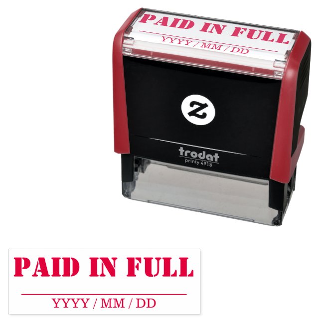 PAID Business Text Custom Self-inking Stamp (In Situ)
