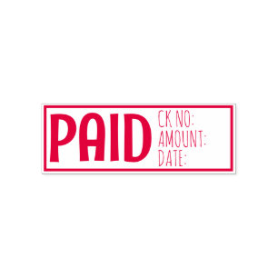 Paid Details Check Number Amount Date Invoice Self-inking Stamp