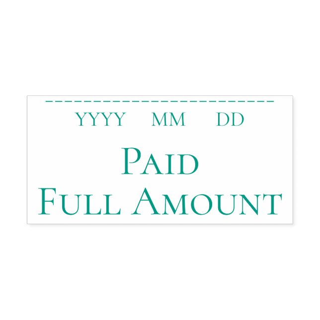 "Paid Full Amount" Rubber Stamp (Design)