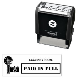 Paid in Full Business Camera Modern Photographer Self-inking Stamp
