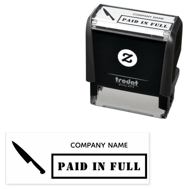 Paid in Full Business Cooking Chef Knife Self-inking Stamp (In Situ)
