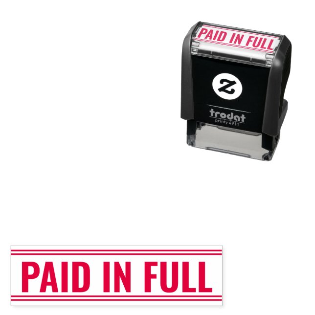 PAID IN FULL Business Text Template Self-inking Stamp (In Situ)