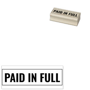 PAID IN FULL with Border Business Text Template Rubber Stamp