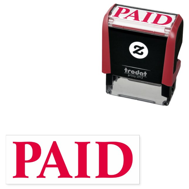 PAID Office Simple Framed Self-inking Stamp (In Situ)