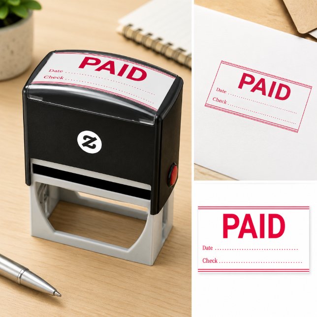 PAID Office Simple Framed Self-inking with date Stamp (Creator Uploaded)