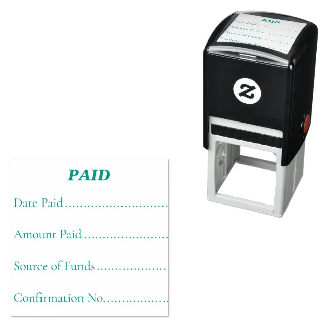PAID Office Simple Framed with payment information Self-inking Stamp (In Situ)