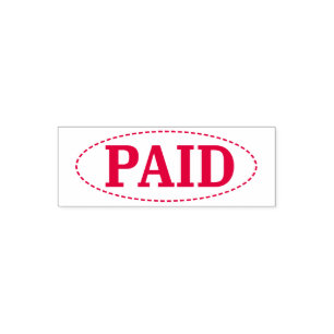 Paid Simple Office Oval Framed Self-inking Stamp