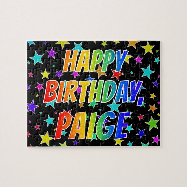 "PAIGE" First Name, Fun "HAPPY BIRTHDAY" Jigsaw Puzzle (Horizontal)