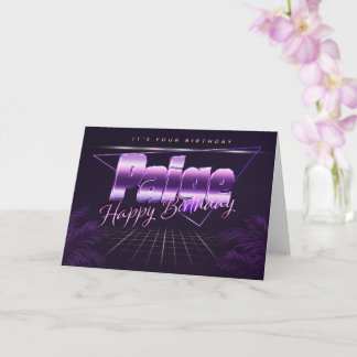 Paige First Name Lila Retro Card Birthday