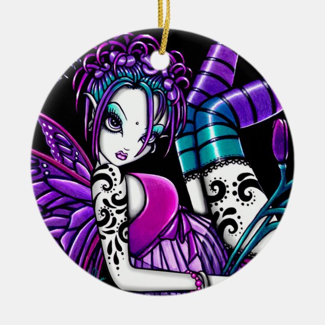 "Paige" Gothic Tattoo Fairy Art Ornaments (Front)