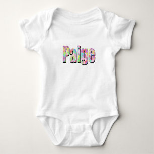"Paige" Name Made With Colourful Butterflies, Baby Bodysuit