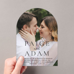 Paige Photo Modern Wedding Acrylic Invitations