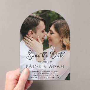 Paige Photo Modern Wedding Save the Date Acrylic Invitations
