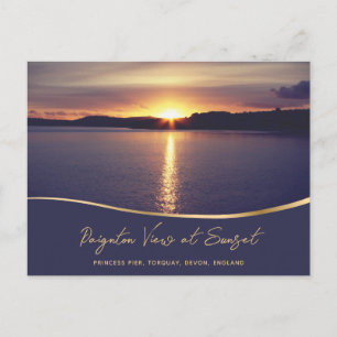 Paignton View at Sunset Torbay Devon England Postcard