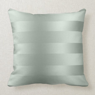 Pail Mint-Green Stripes Pattern Satin Look Cushion