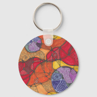 Pain and overwhelmed doodle art keyring. key ring