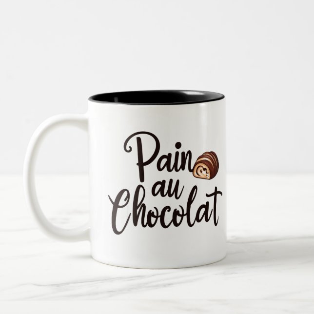 Pain au Chocolat Mug – Breakfast Gift (Left)