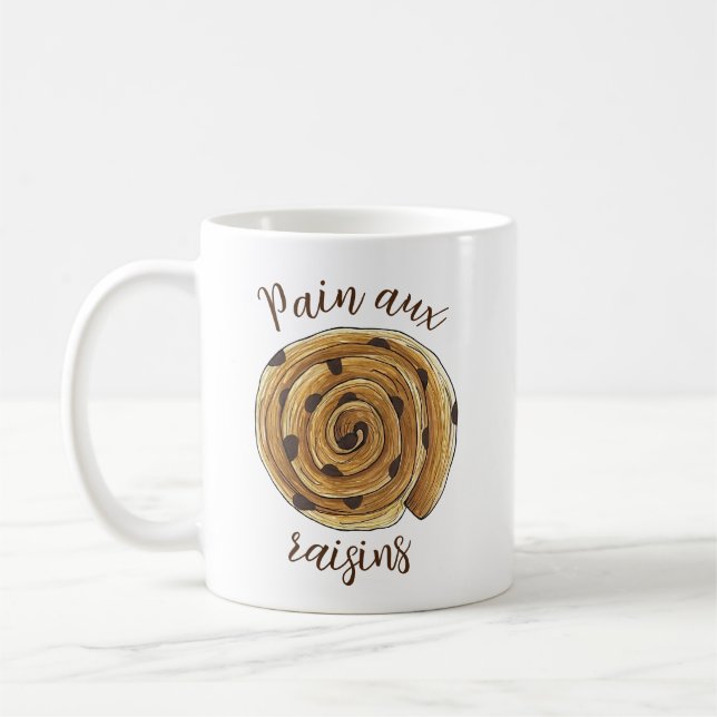Pain Aux Raisins French Patisserie Bakery Food Coffee Mug (Left)