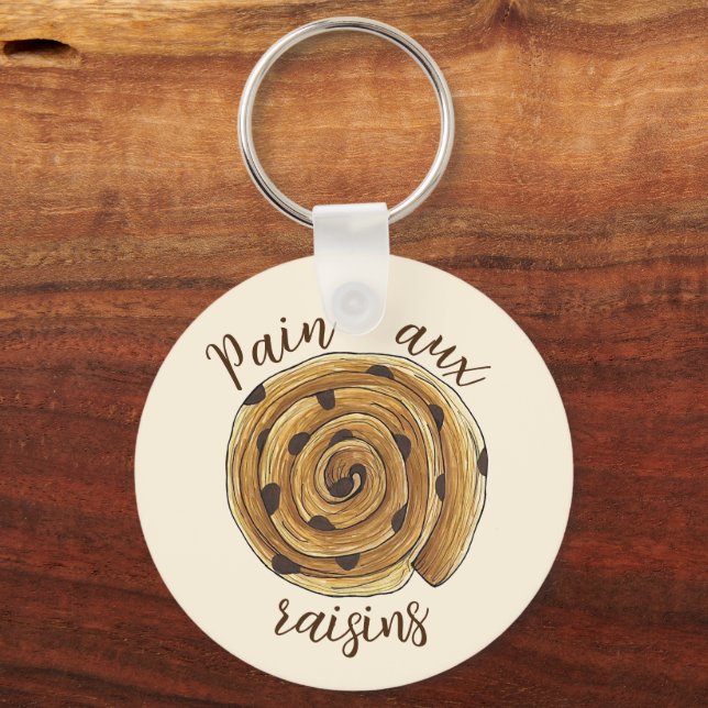 Pain Aux Raisins French Patisserie Bakery Food Key Ring (Front)