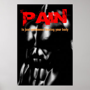 Pain Bodybuilding Fitness Inspirational Poster