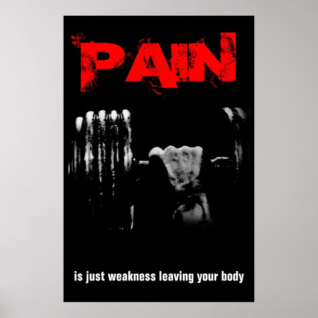 Pain Bodybuilding Fitness Inspirational Poster (Front)