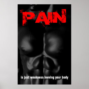 Pain Bodybuilding Fitness Inspirational Quote Poster
