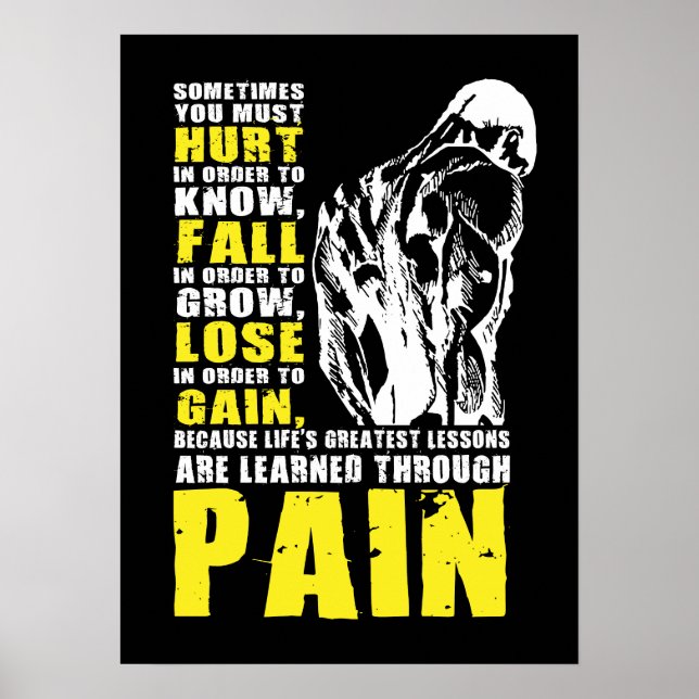 Pain - Greatest Lessons - Gym Workout Motivational Poster (Front)