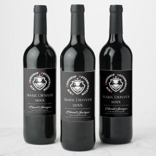 Pain, Hardship, Determination – Funny PhD Quote Wine Label
