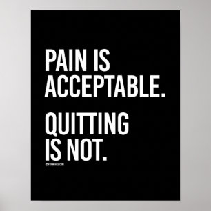 Pain is acceptable Quitting is not -   Training Fi Poster