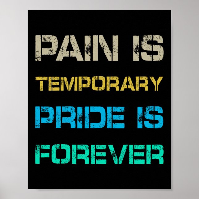 Pain Is Temporary Pride Is Forever Gym Motivation  Poster (Front)