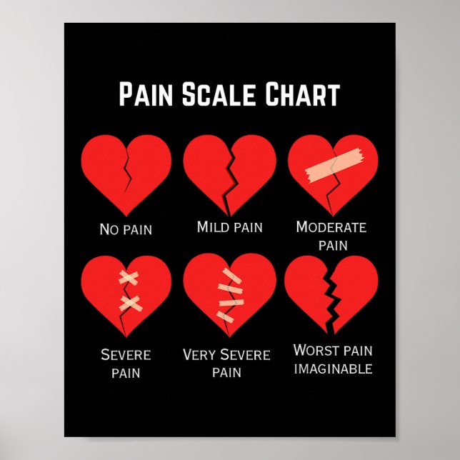 Pain Scale Chart Design For Funny Valentine's Day  (Front)