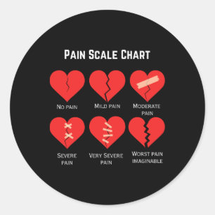 Pain Scale Chart Design For Funny Valentine's Day Classic Round Sticker