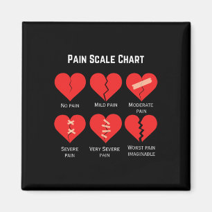 Pain Scale Chart Design For Funny Valentine's Day  Magnet