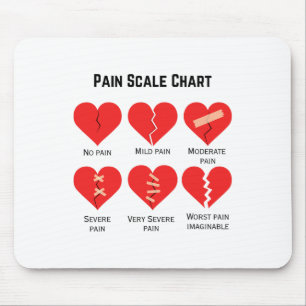 Pain Scale Chart Design For Funny Valentine's Day Mouse Pad