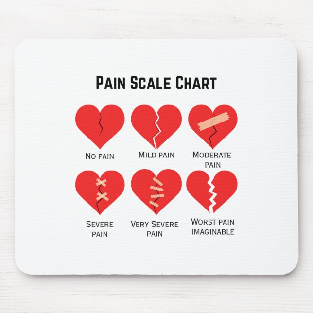 Pain Scale Chart Design For Funny Valentine's Day  Mouse Pad (Front)