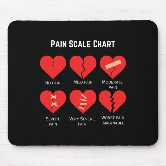 Pain Scale Chart Design For Funny Valentine's Day  Mouse Pad (Front)