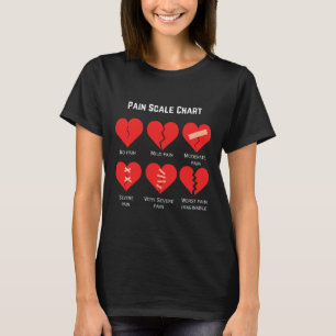 Pain Scale Chart Design For Funny Valentine's Day  T-Shirt