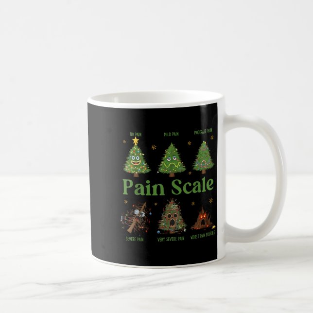 Pain Scale Christmas Funny Tree Xmas Nurse Holiday Coffee Mug (Right)