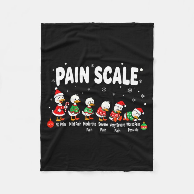 Pain Scale Christmas Goose Funny Nurse Christmas I Fleece Blanket (Front)
