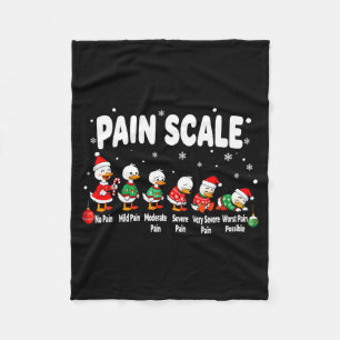 Pain Scale Cute Duck Christmas Nurse Triage Pain E Fleece Blanket