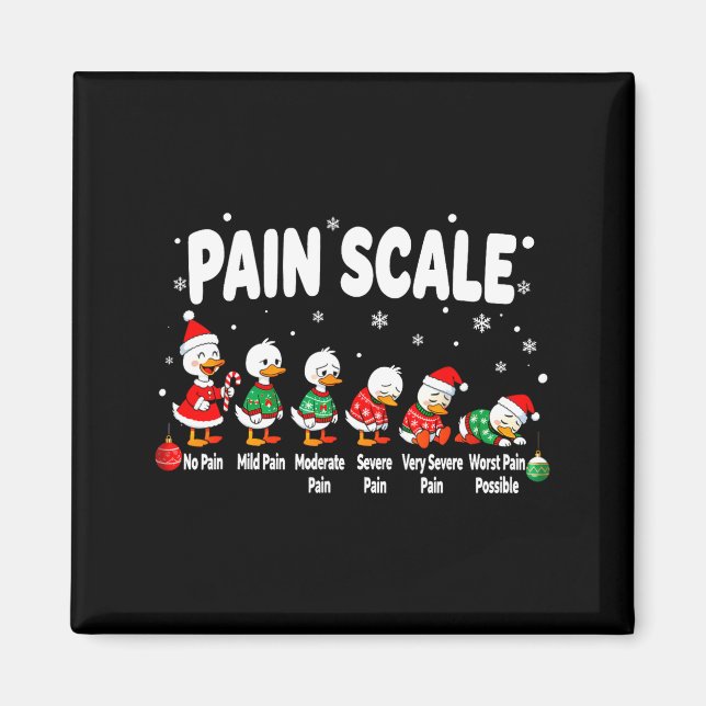 Pain Scale Cute Duck Christmas Nurse Triage Pain E Magnet (Front)