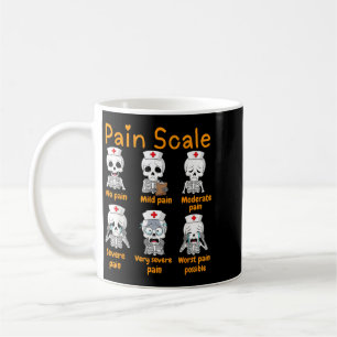 Pain Scale Cute Nurse Skeleton Halloween Trauma Coffee Mug