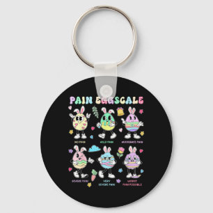 Pain Scale Easter Day Cute Bunny Eggs Nurse Triage Key Ring