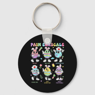 Pain Scale Easter Day Cute Bunny Eggs Nurse Triage Key Ring