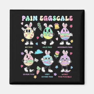 Pain Scale Easter Day Cute Bunny Eggs Nurse Triage Magnet