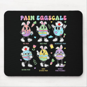 Pain Scale Easter Day Cute Bunny Eggs Nurse Triage Mouse Pad