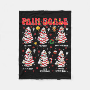 Pain Scale Funny Christmas Tree Cake Pjs Pajamas X Fleece Blanket