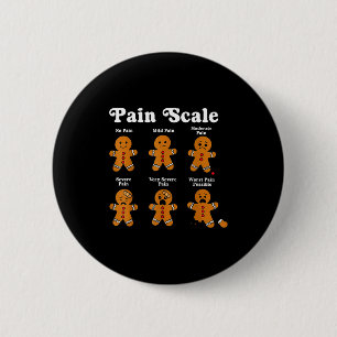 Pain Scale Funny Gingerbread Man Christmas Nurse H 6 Cm Round Badge