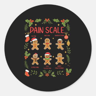 Pain Scale Gingerbread Essment Rn Er Nurse Christm Classic Round Sticker