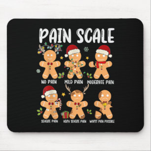 Pain Scale Gingerbread Trauma Nurse Christmas Nurs Mouse Pad